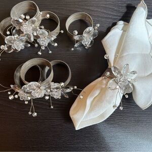 Elegant Silver Crystal Napkin Rings